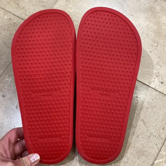 Authentic Givenchy Red Logo Slides - Picture 6 of 11